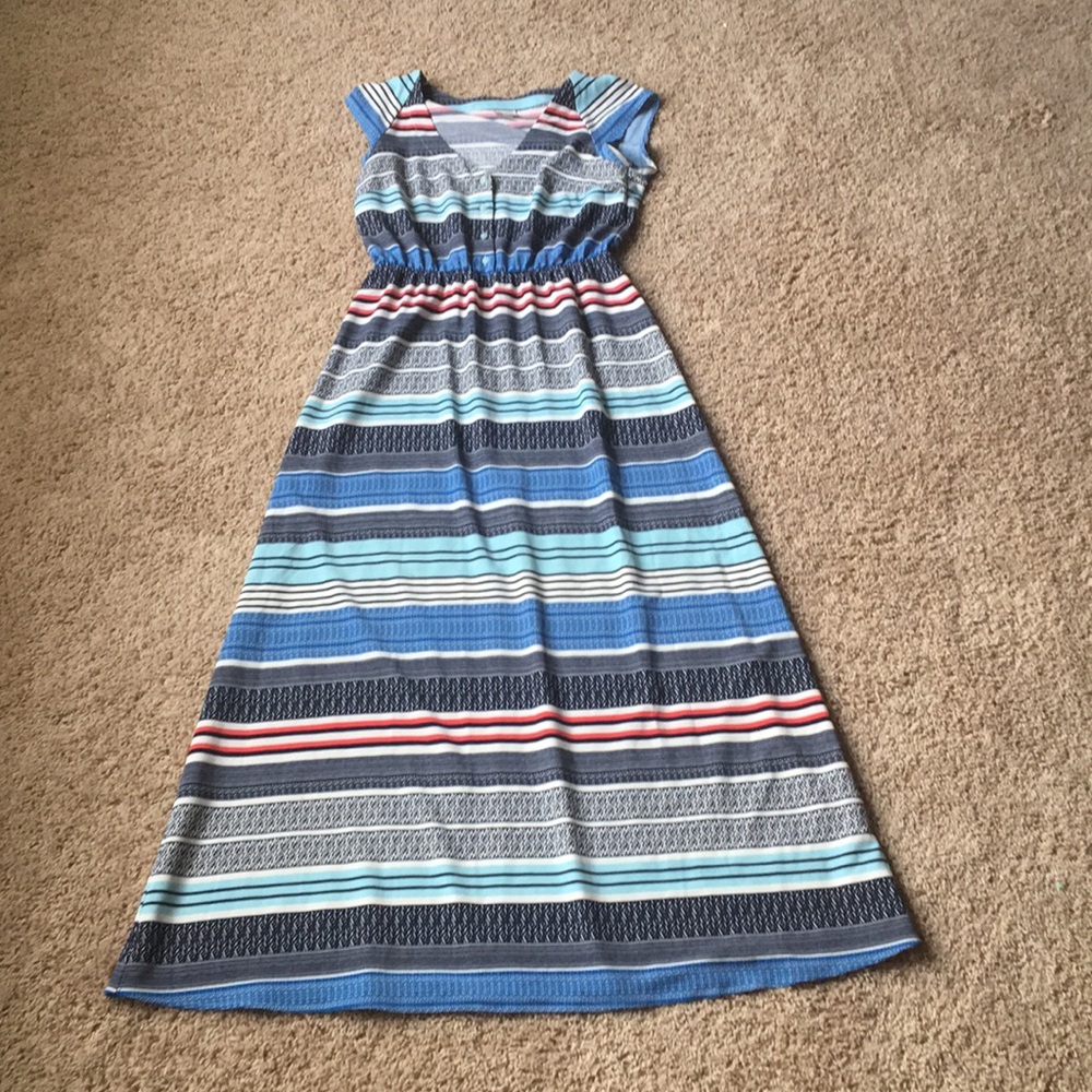 Long dress. Merona. Red, white, & blue.